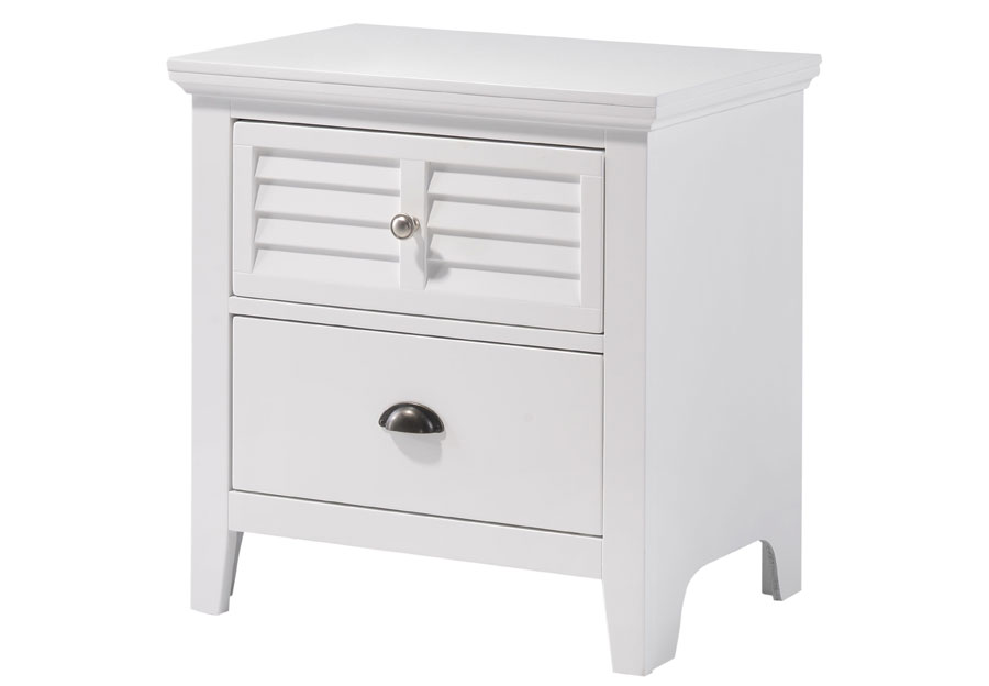 Lifestyle Shutter White Two-Drawer Nightstand
