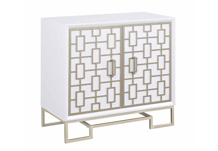 Coast to Coast White Champagne Two-Door Cabinet