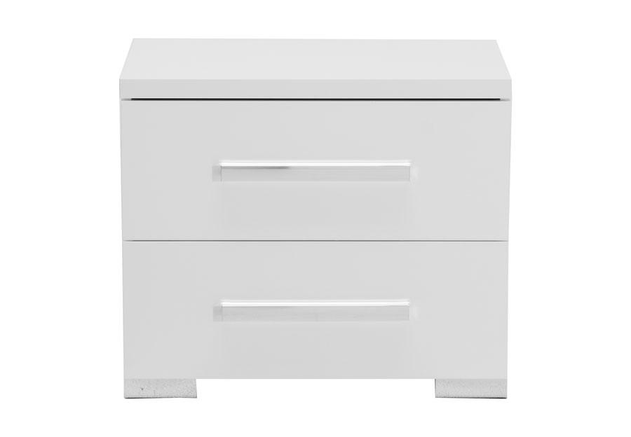 NCA Design Panama Glossy White Two Drawer Nightstand