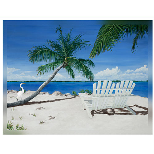 Island Girl Sandy Beach White Chairs - 36" x 48"