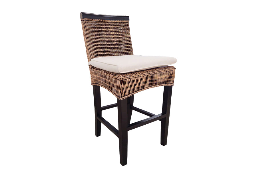 Terranova Moza Wicker Antique Brown Barstool (24-Inch Seat Height)
