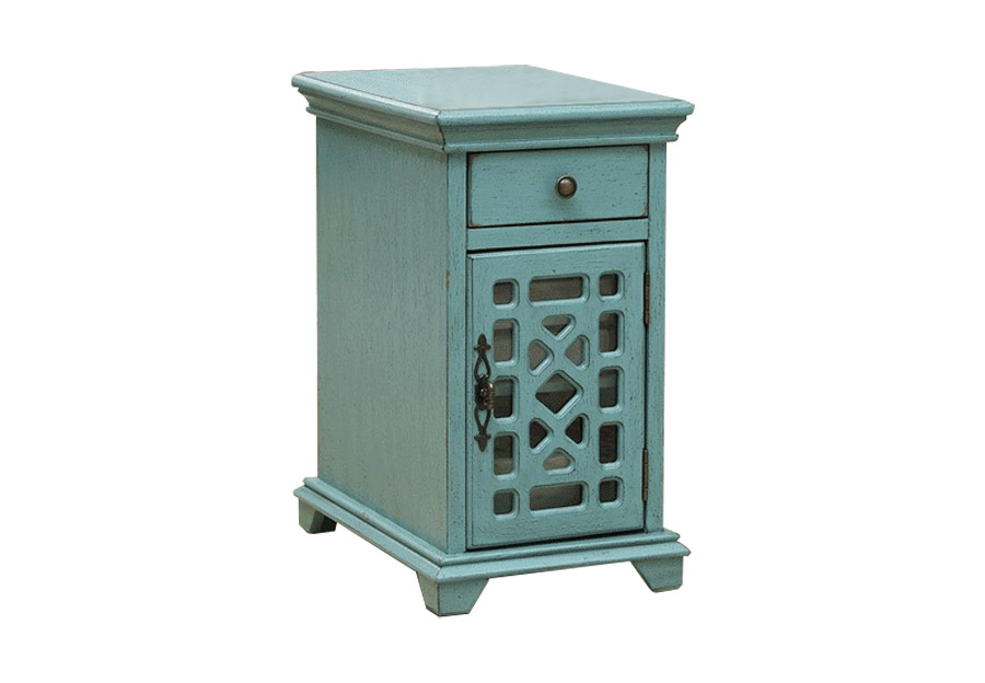 Coast To Coast Teal One-Drawer One-Door Chairside Cabinet