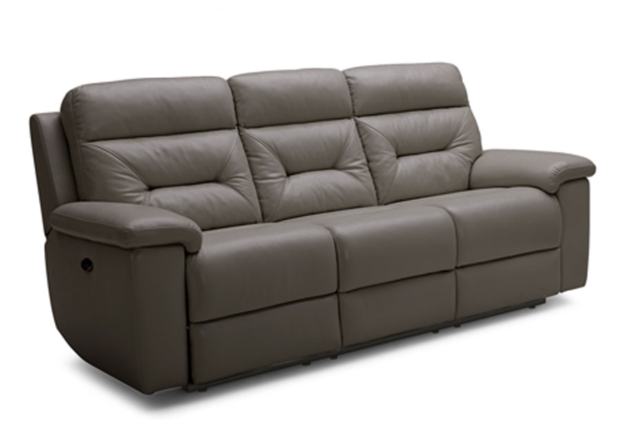 Kuka Grand Point Charcoal Dual Power Reclining Leather Match Sofa