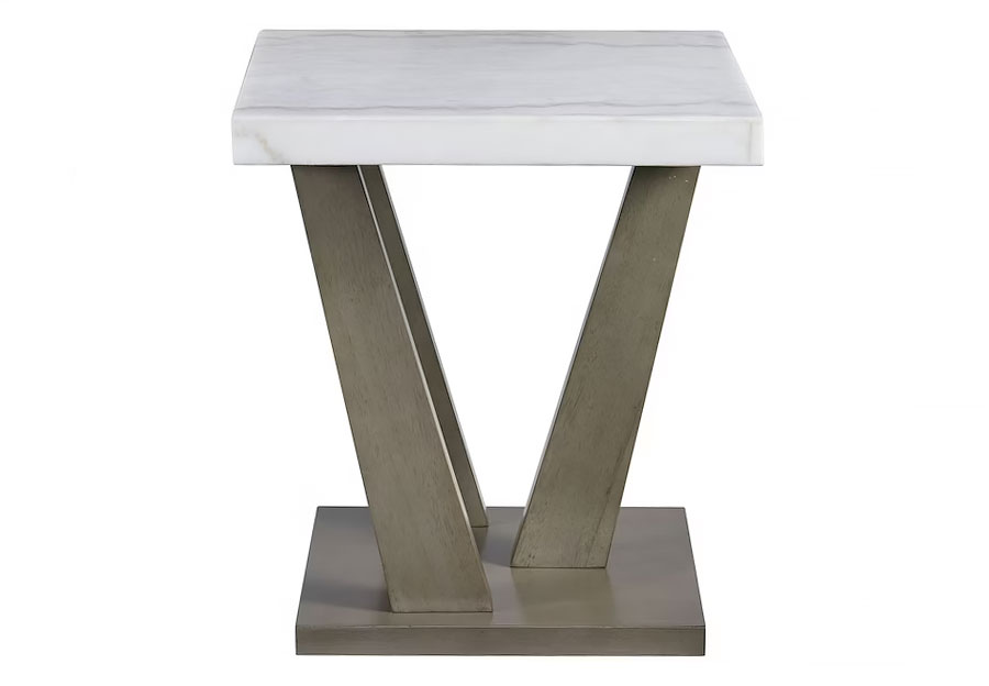 Elements Greta Square Marble Top End Table