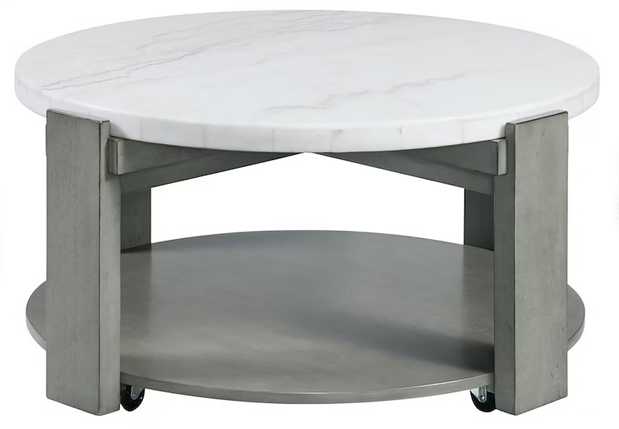 Elements Rosamel Round Marble Top Cocktail Table