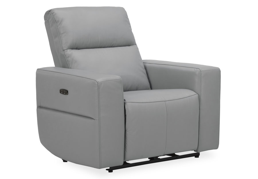 Kuka Relax Ave Light Grey Leather Match Dual Power Recliner