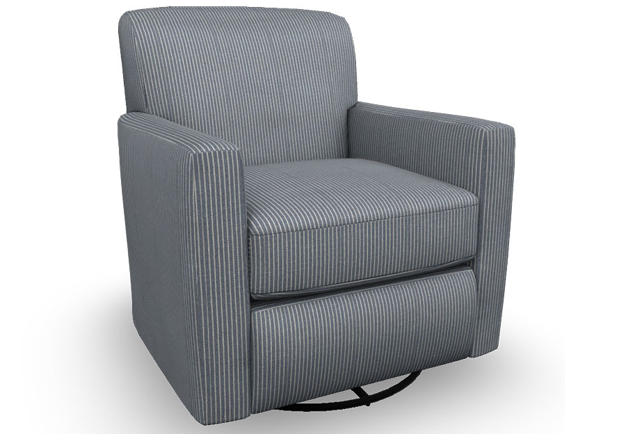 Best Caroly Chambray Swivel Accent Chair