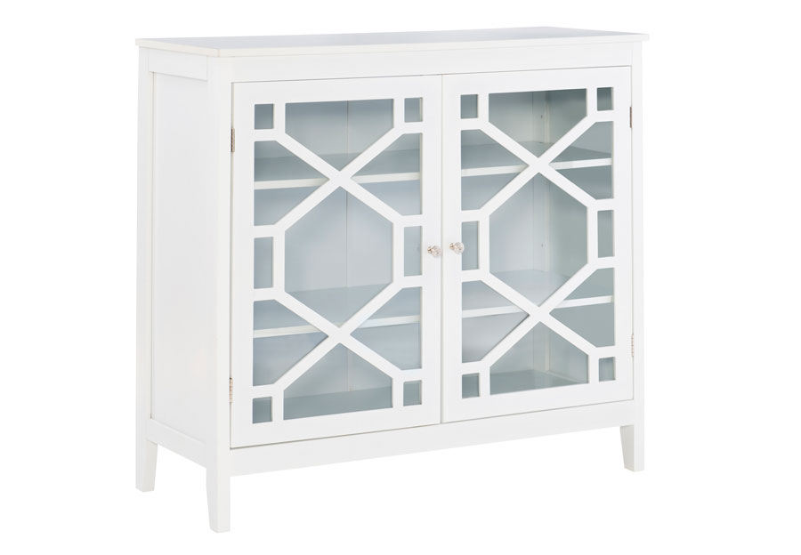 Powell Fetti Large White Accent Cabinet