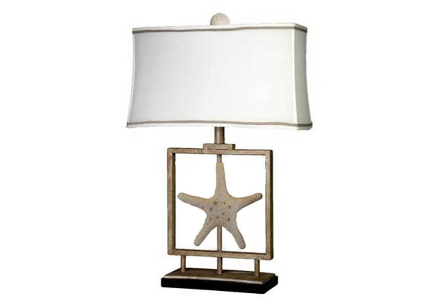 StyleCraft Metal Table Lamp with Starfish